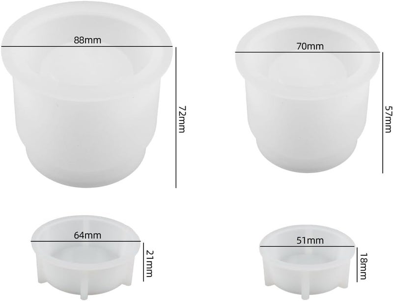 LSLEVA Storage Box with Lids Candle Jar Molds Set, Creative Silicone Candle Vessels Pot Molds, Concrete Round Stripe with Cover Bottle Making Moulds for Storage Candle Holder (K-2Pcs) - Image 2